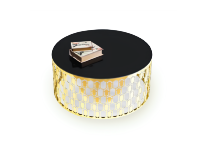 Sofatisch Couchtisch Kaffeetisch Beistelltisch Gold Tisch Moderne Glas