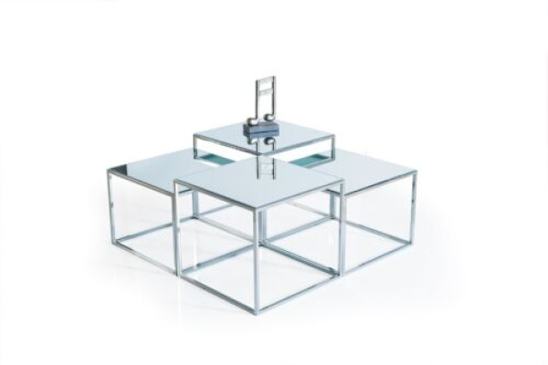 Silber Couchtisch Tisch Kaffeetisch Beistelltisch Sofatisch Wohnzimmer