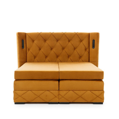 Braunes Exklusives Chesterfield Bett Polster Nachttische Designer Möbel