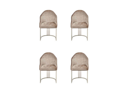 Esszimmerstuhl Luxus 4x Stühle Textil Design Metall Modern Stuhl Möbel