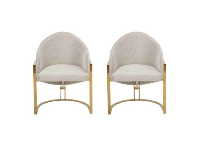 Stilvoll 2x Stühle Polsterstuhl Esszimmerstuhl Metall Küchenstuhl Weiß Modern