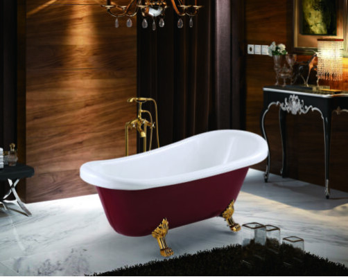 Badewanne Wanne Standbadewanne Freistehende Rot Moderne Bad Badezimmer