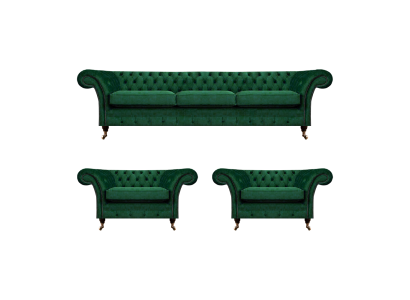 Grün Möbel Wohnzimmer Polstermöbel Chesterfield Set 3tlg 3+1+1 Einrichtung