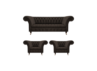 Polstermöbel Chesterfield Wohnzimmer Set 3tlg Luxus Komplett Designer