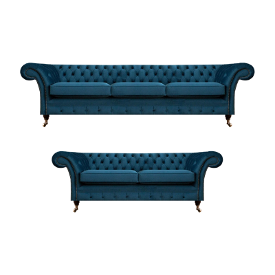 Sofagarnitur Chesterfield Textilsofa Sofas Couch Polster Sessel Wohnzimmer