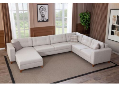 Stilvolles Wohnzimmer U-Form Sofa Designer Ecksofa Luxus Edle Couchen