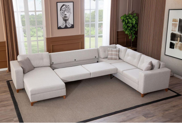 Stilvolles Wohnzimmer U-Form Sofa Designer Ecksofa Luxus Edle Couchen