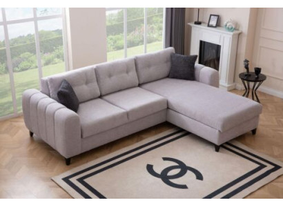 Weißes Polster Ecksofa Designer Sitzmöbel Textil Wohnzimmer Couch Neu
