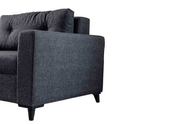 Dunkelgraues Polstersofa Designer Ecksofa Bettfunktion Wohnzimmer Sofa