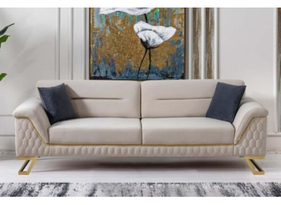 Moderner Weißer 3-Sitzer Wohnzimmer Luxus Polstersofa Edle Sitzmöbel