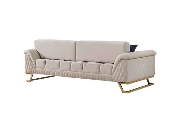 Moderner Weißer 3-Sitzer Wohnzimmer Luxus Polstersofa Edle Sitzmöbel