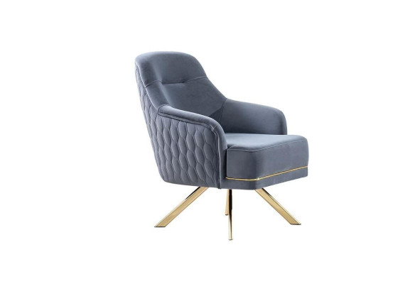 Blauer Einsitzer Designer Einrichtung Edelstahlsessel Wohnzimmer Möbel