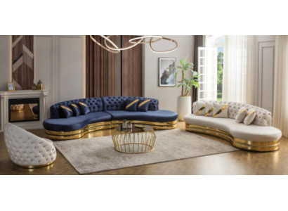 Moderne Chesterfield Sofagarnitur Luxuriöser Viersitzer 3-Sitzer Sessel