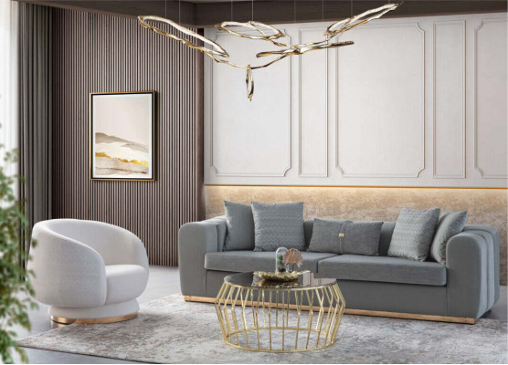 Design Luxus Sessel Chair Sofa 1 Sitzer Fernseh Lounge Chaise Sofa Textil
