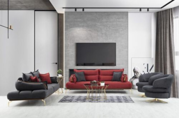 Designer Sofagarnitur 3+3+1+1 Sitzer Perfekte Wohnzimmer Set von 4tlg neu