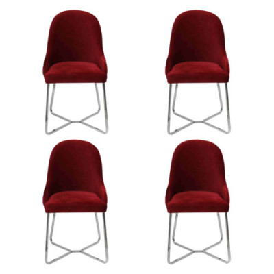 Modern Stühle Luxus Esszimmer Einrichtung Rot 4x Stühle Möbel Esszimmerstuhl