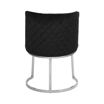 Schwarzer Designer 4x Stühle mit Edelstahlfüßen Moderne Esszimmerstühle