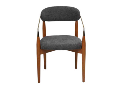 Esszimmerstuhl Grau 2x Stühle mit Armlehnen Polster Einrichtung Luxus Möbel