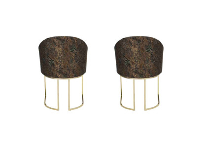 Esszimmerstühle Wohnzimmer luxuriöse Mehrfarbig 2x Stühle Metall Modern neu