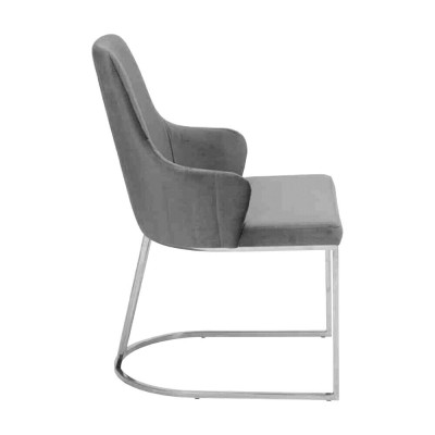 Graue 2x Esszimmerstühle Gepolsterte Stühle Luxus Esszimmer 2-er Set