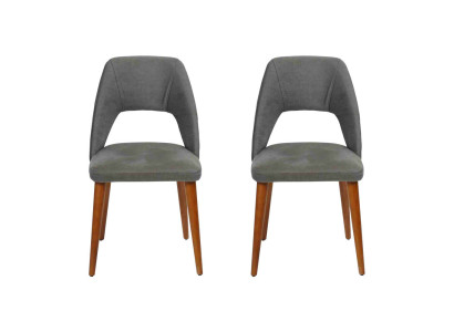 Exklusive Grau-Braune Esszimmerstühle Luxuriöse Holzstühle Polster Möbel