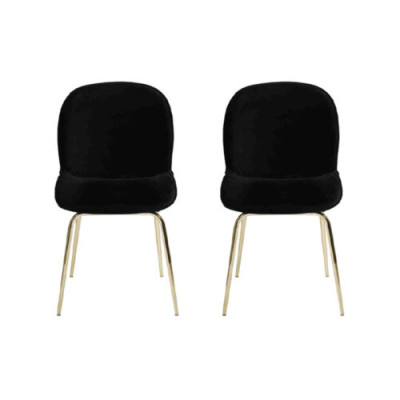 Gruppe Garnitur Schwarz Stühle 2x Stuhl Set Textil Polster Sitz Edelstahl