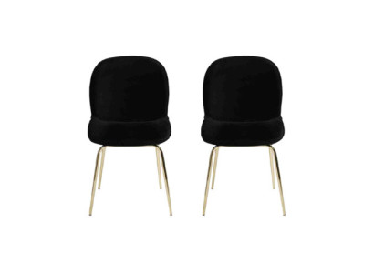 Gruppe Garnitur Schwarz Stühle 2x Stuhl Set Textil Polster Sitz Edelstahl