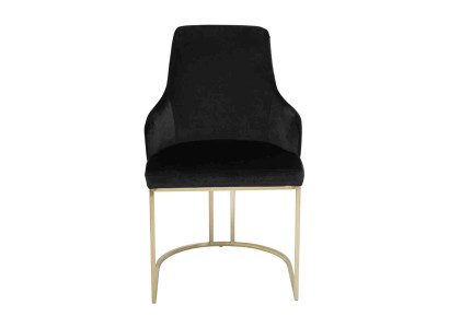 Moderner Schwarzer Textilstuhl Esszimmer Metall Einsitzer Designer Möbel