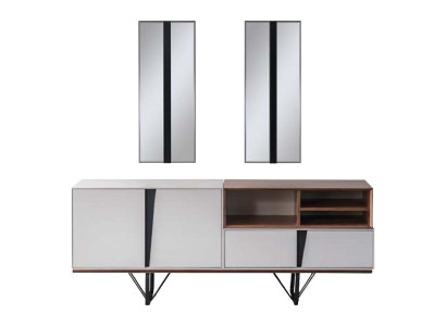 Luxus Anrichte Sideboard Schrank Kommode Holzschrank Holz Weiß