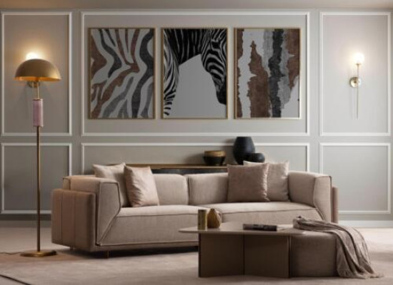 Designer Beige Exklusive Sofa 3-Sitzer Perfekte Möbel Wohnzimmer Neu