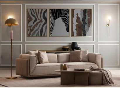 Designer Beige Exklusive Sofa 3-Sitzer Perfekte Möbel Wohnzimmer Neu