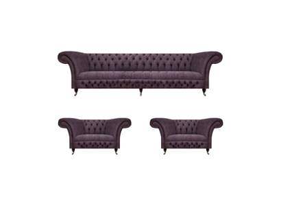 Chesterfield Design Luxus Polster Sofa Couch Sitz Garnitur Polster Stoff Textil