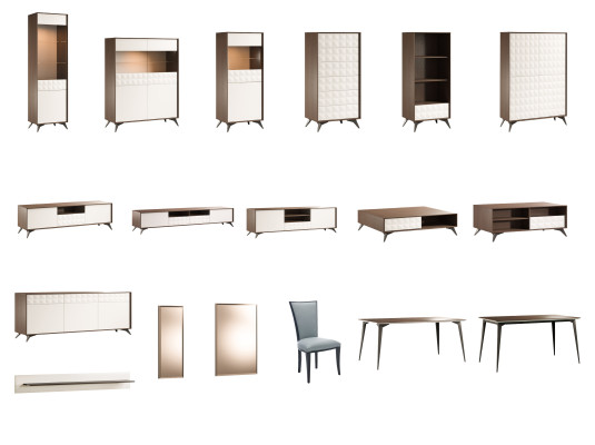 Set Moderne Wohnwand Kommode RTV Wohnzimmer Stil Wohnwände