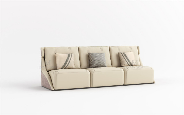 Dreisitzer Couch Polster Design Sofa Moderne 3er Sitz Sofas Zimmer Möbel Beige