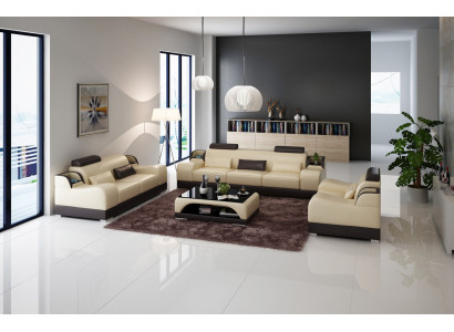 Klassische Garnitur 32 Sitzer Sofagarnitur Couch Sofa Leder Sofa Polster