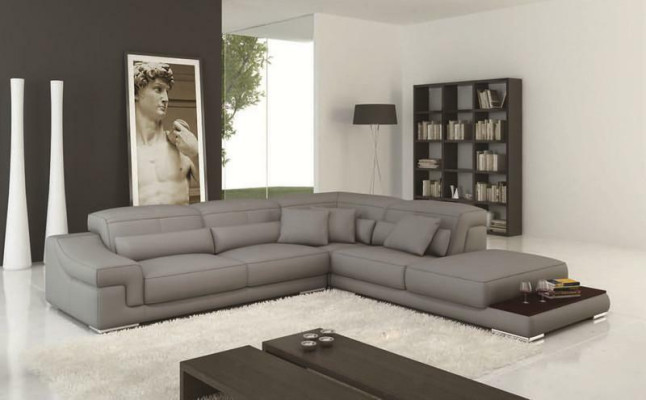 Ecksofa L-Form Design Sofa Ecksofa Couch Leder Polster Textil Sofas