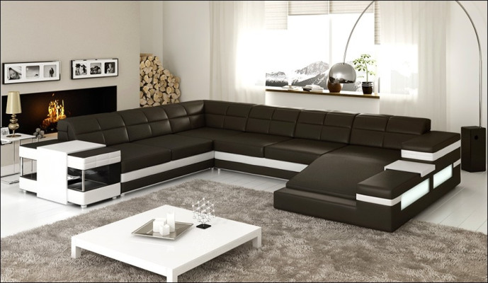Design Ecksofa Sofa Couch Polster Eckgarnitur Deko Ledersofa Sofas Couchen