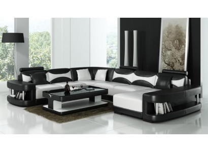 xxl big Wohnlandschaft U Form Ecksofa Sofa Couch Polster Garnitur Leder