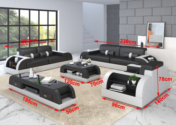 Design Sofa Couch Polster Sofas Couchen Sitz Garnitur Leder 3Sitzer