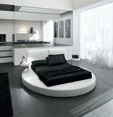 Rundes Bett Rund Design Betten Leder Doppel Hotel Gestell Luxus Schlaf
