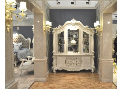 Luxus Schaufenster Vitrine Vitrinen Glas Schrank Antik Stil Barock Rokoko
