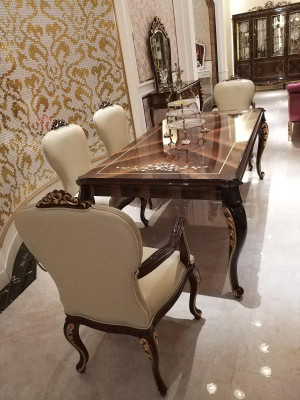 Esszimmer Stühle 6x Stuhl Sessel Set Lounge Club mit Armlehnen Luxus