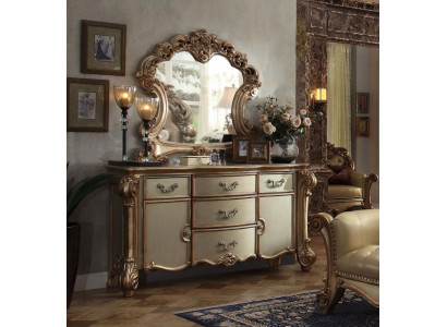 Buffet Anrichte Kommode Spiegel Echte Handarbeit Holz Klassisch Barock Rokoko