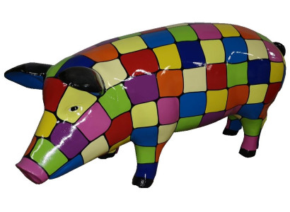 Abstraktes Schwein Skulpturen Design Wohn Deko Statuen Figuren Figur Dekoration