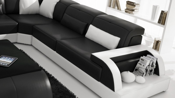 Ecksofa Sofa Couch Polster Wohnlandschaft Leder Eck Sofas Garnitur L Form Neu