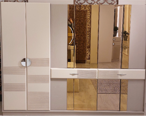 Schlafzimmer Kleiderschrank Luxus Möbel Beige Einrichtung Schrank Neu