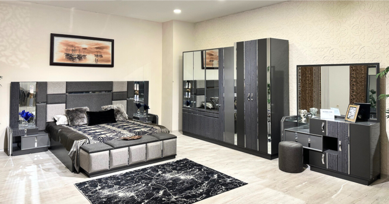 Schlafzimmer Luxus Doppelbett 2x Nachttische Komplettes Modern Einrichtung