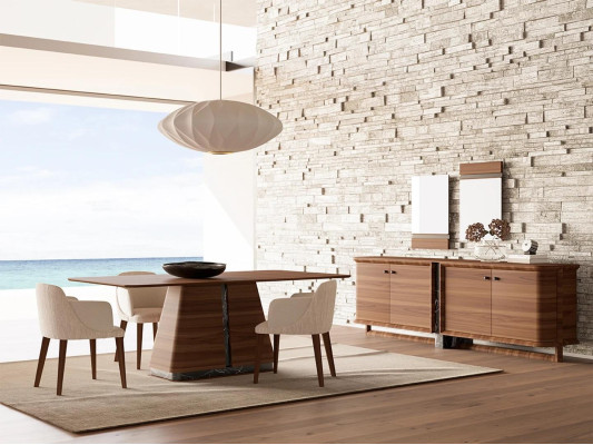 Modern Esszimmer Esstisch 4x Stühle Essgruppe Sideboard Luxus Möbel 2x Spiegel