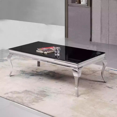 Couchtisch Design Wohnzimmer Luxus Tisch Sofa Beistelltisch 130x70 Silber