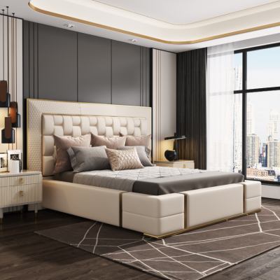 Luxus Schlafzimmer Bett Polster Design Luxus Doppel Betten Möbel Neu